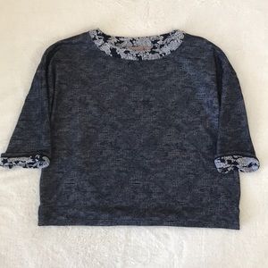 Chico’s 3 Navy Blue & White Top 3/4 sleeves